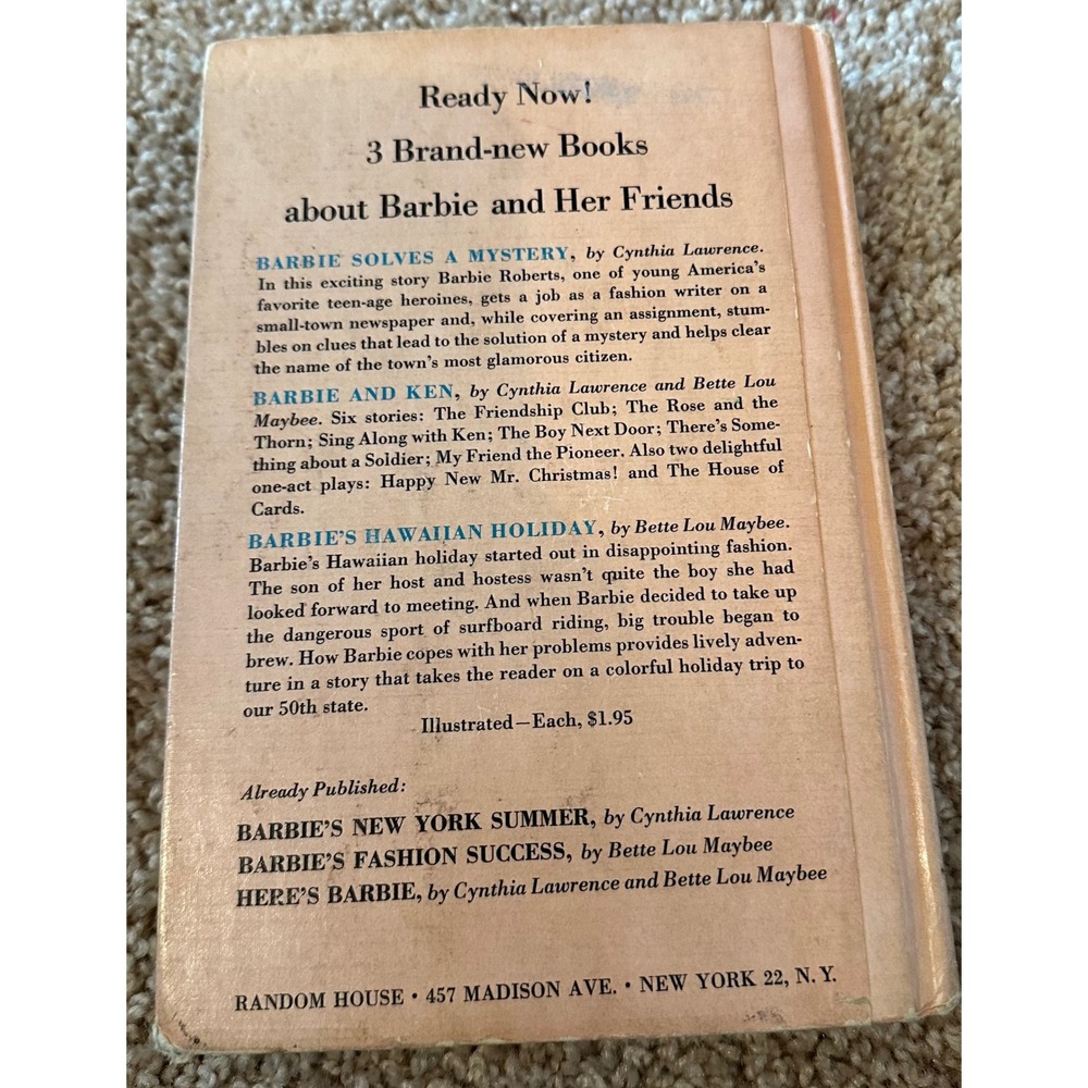 Vintage 1963 Barbie's Hawaiian Holiday Hardcover Book Bette Lou Maybee Mattel - Picture 3 of 5